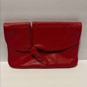 Chic Red Leather Clutch